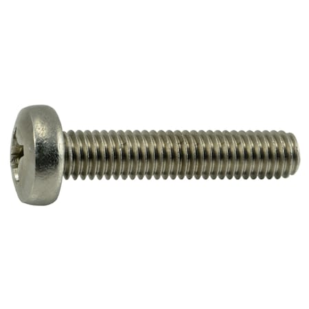 Midwest Fastener M6-1.00 x 30 mm Phillips Pan Machine Screw, Plain Stainless Steel, 12 PK 38165